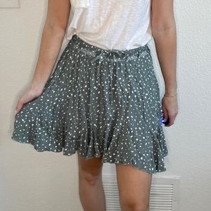 Blue spotted flowy skirt